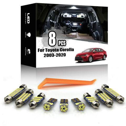 8x For Toyota Corolla 2003-2020 Car Interior LED Lighting Kit Canbus + TOOL