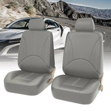 2PCS Car Front Seat Headrest Cover PU Leather Cushion Set Universal Beige Color