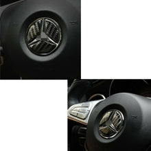 44mm Carbon Fiber Steering Wheel Center Logo Sticker For Mercedes Benz A E AMG