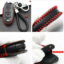 Real Leather Fashion Red + Black Remote Key Bag Case Holder For Nissan Auto Car