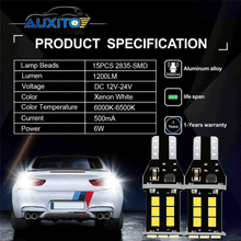 AUXITO 2X T15 921 912 Backup Reverse Light LED Canbus ERROR FREE Bulb 6000K