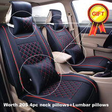 5 Seats Car Seat Cover Front+Rear Cushion PU Leather W/Pillow All Seasons Size S