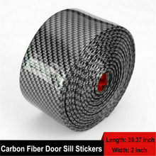 Parts Accessories Black Carbon Fiber Stickers Car Door Sill Threshold Trim Cover