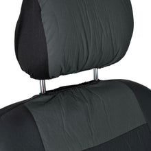 Charcoal/Black PU Leather Full Seat Cover Set w/Headrest Covers Sedan Truck SUV