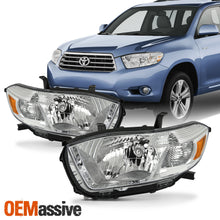 For 2008 2009 2010 Toyota highlander [Halogen Type] Chrome Headlights Pair