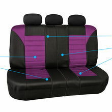 3 Row 8 Seaters Seat Covers For SUV Van 3D Mesh Purple Black Full Set