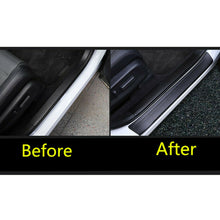 4pcs Carbon Fiber Car Stickers Door Sill Protector Scuff Plate Trim Accessories