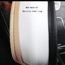 Car 38cm PU Leather Steering Wheel Cover Environmental Non-slip Black/ Beige