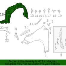 Genuine Toyota Fender Liner 53876-02720