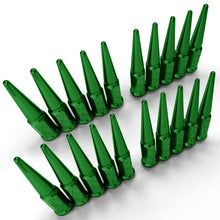 20 Spike Lug Nuts 12x1.25 fits Q50 Nissan Maxima GT-R Sylivia Subaru WRX Green