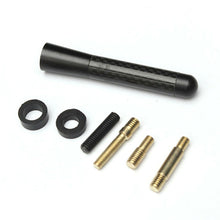 8cm/3" Black Universal Car Truck Carbon Fiber Aluminum Roof Stubby Antenna Set