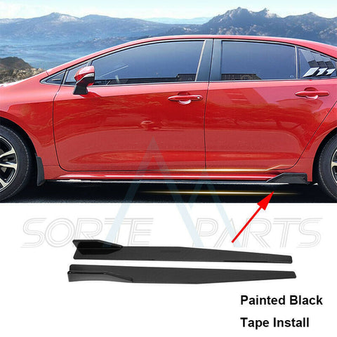 Left+Right Fit For Toyota Corolla 2020-2022 Black Side Skirt Rocker Diffuser Win