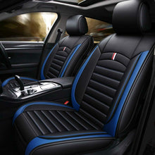 5-Sit Car Seat Cover w/Pillow Set Surround Protectors Cushions Black + Blue Line