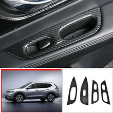 For Nissan Rogue 2014-20 ABS Carbon Fiber Car Window lift panel switch Trim 4PCS