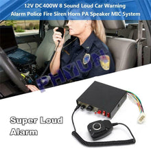 400W 8 Sound Car Warning Alarm Siren Horn Loud Speaker Microphone System US SHIP