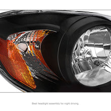 For 2003 2004 2005 2006 2007 2008 Toyota Corolla Black Headlight Amber Reflector