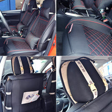 PU Leather Car Seat Cover Front & Rear Cushion Full Set Pillow Universal 5 Seats