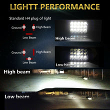 4Pcs 4x6" LED Headlight Sealed Hi/Lo Beam Fog Light For Freightliner FLD120 112