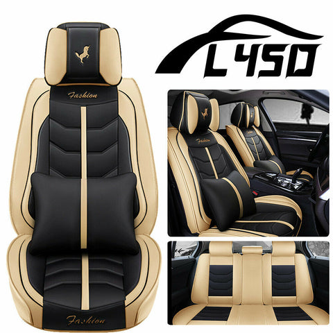 US Newest 5-Sit Car Seat Cover Cushions Waterproof Front Rear Surround Protector