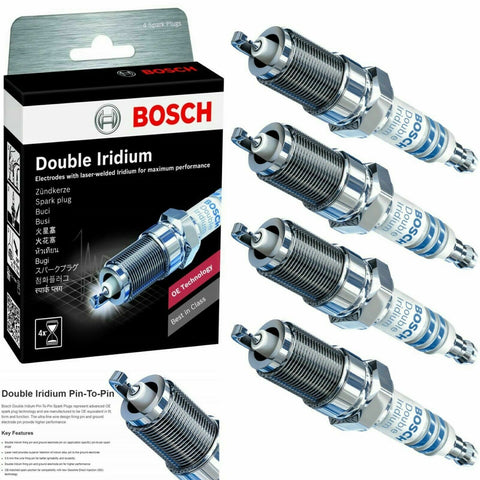 4 X Bosch Double Iridium Spark Plugs For 2013-2019 TOYOTA COROLLA L4-1.8L