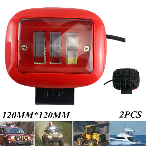 2*Car Square Working Lamp LED Truck Light Marine Spotlight Projection Dock Light