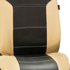 Highback Bucket Seat Covers Pair PU Leather For Auto Car SUV Van Beige Black