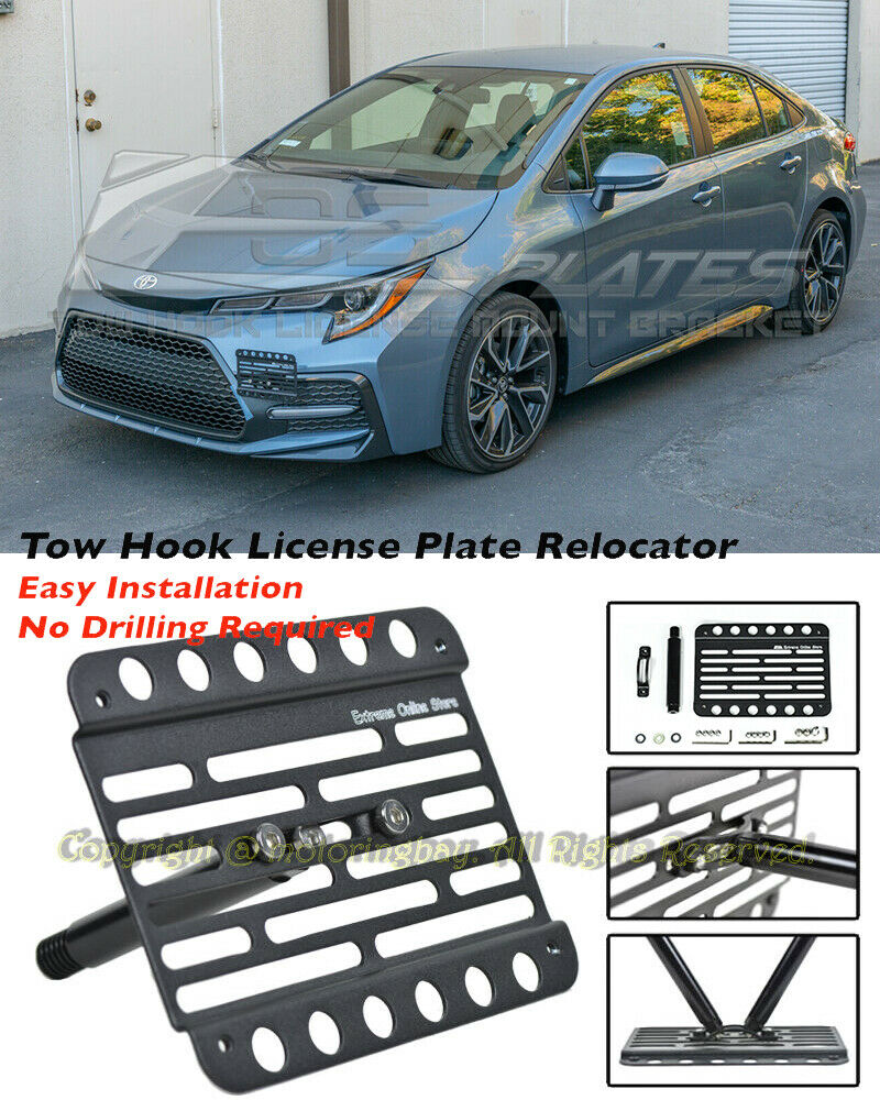 For 20-Up Toyota Corolla Sedan Tow Hook License Plate Mount Relocator Bracket