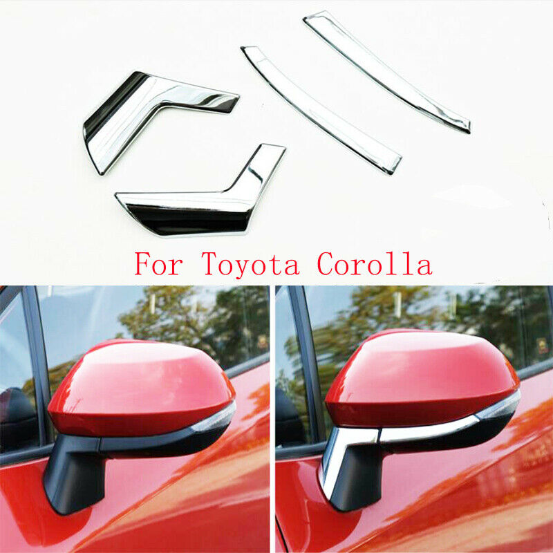 ABS Chrome Rearview Side Mirror Cover Trim Emblems For Toyota Corolla 2019-2020