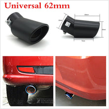 1Pcs 62mm Titanium Bend Muffler Tail Throat Black Universal For Car Exhaus Pipe