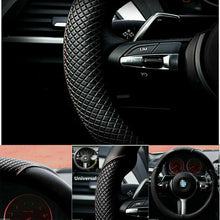 Black PU Leather 15" 38cm leather Car Steering Wheel Cover Non-slip Universal US