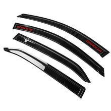 Fits 2020 Toyota Corolla Sedan Window Visor Smoke Deflector Guard w/ Red Corolla