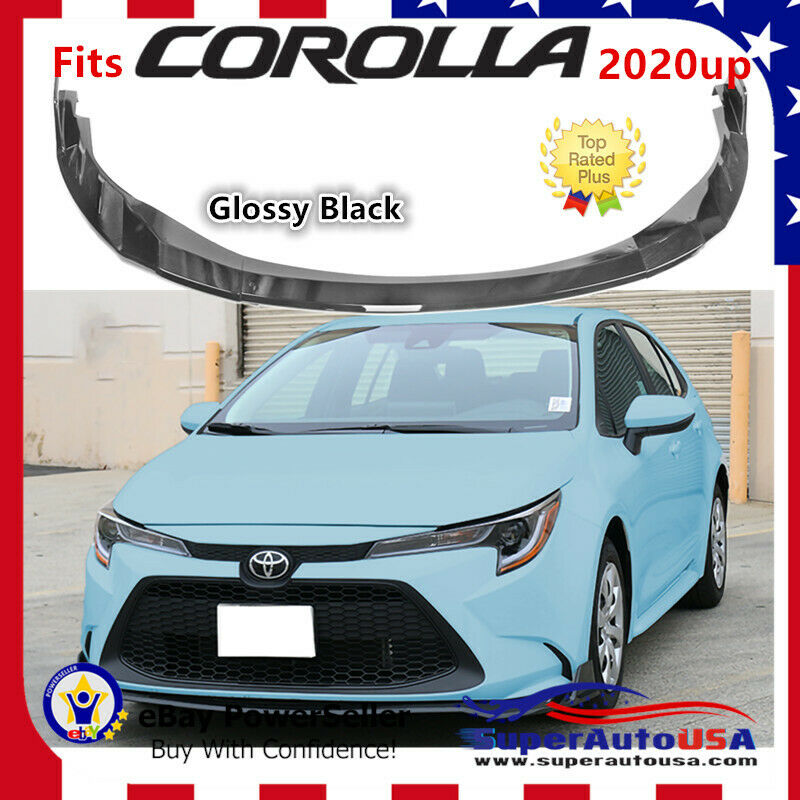 Fits Toyota Corolla LE 2020 Gloss Black Underbody Front Bumper Lip Diffuser