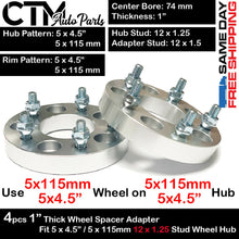 4PC 1" THICK 5x4.5" | 5x115mm 74MM C.B. WHEEL SPACER ADAPTER FIT NISSA MODEL