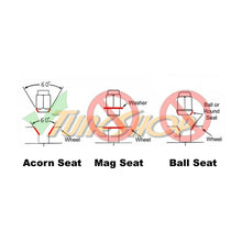 20 TUNER WHEEL LOCK LUG NUTS 8 POINT KEY 12X1.25 12 1.25 ACORN OPEN END BLACK N