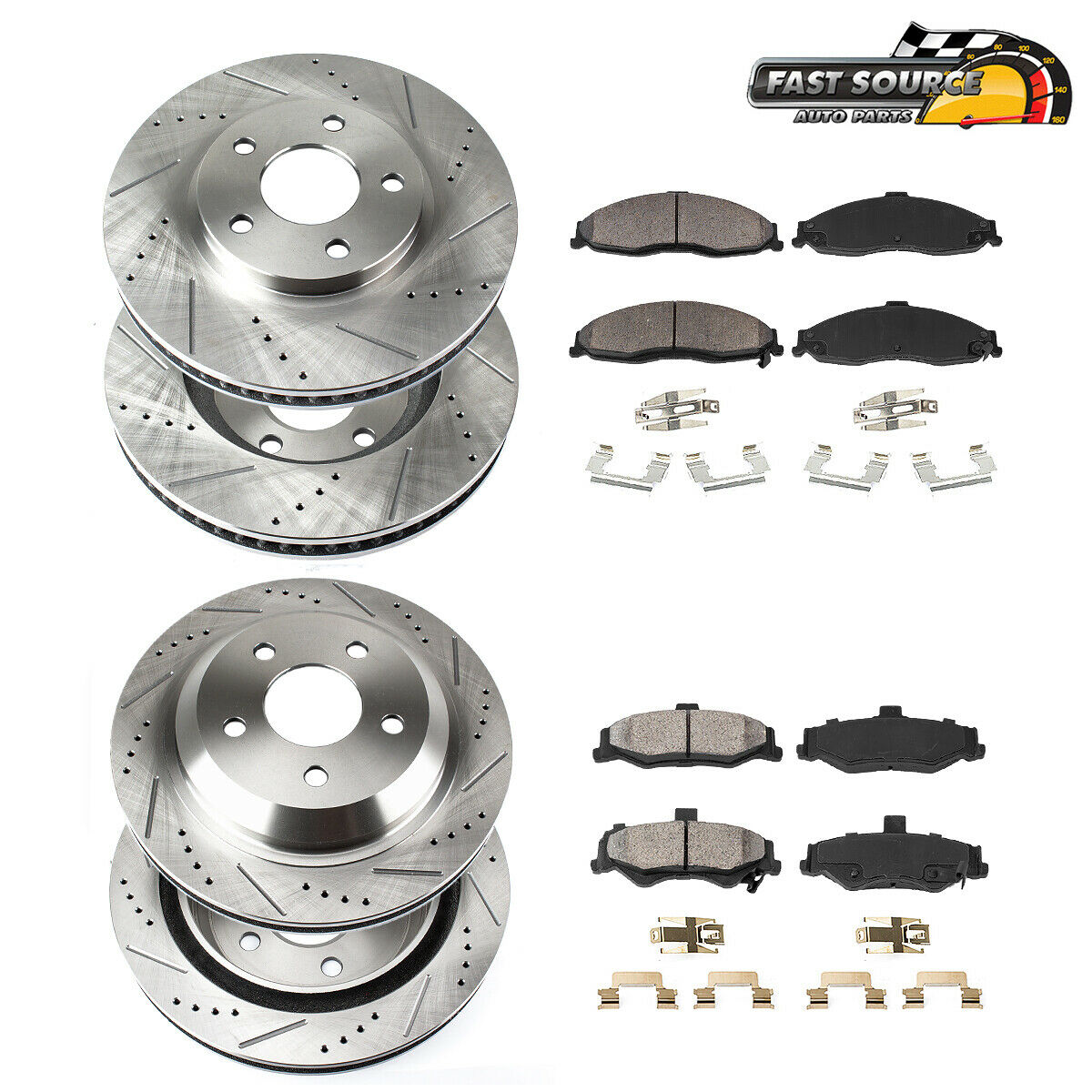 Front & Rear Brake Rotors & Pads For 1994 - 2004 Ford Mustang