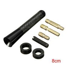 8cm/3" Black Universal Car Truck Carbon Fiber Aluminum Roof Stubby Antenna Set