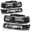 for 99-02 Silverado 00-06 Tahoe Suburban Headlights Headlamps Bumper Lamps Pair