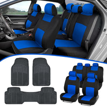 Car SUV Seat Covers for Auto & All Weather Rubber Floor Mats - Full Interior Set