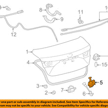 TOYOTA OEM 12-16 Camry Trunk-Lock or Actuator Latch Release 6460006041