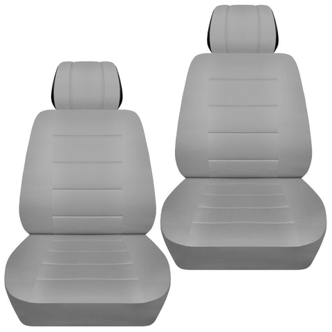 Front set car seat covers fits Nissan Rogue 2008-2020 solid silver