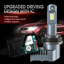 Pair Torchbeam H11 H8 H9 Led Headlight Bulbs T3 Series Hi/Lo Beam Foglight 6000K