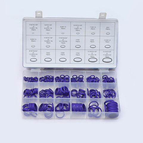 270pcs AC A/C System O-Ring Seals Oring Air Conditioning Rapid Seal Kit Purple