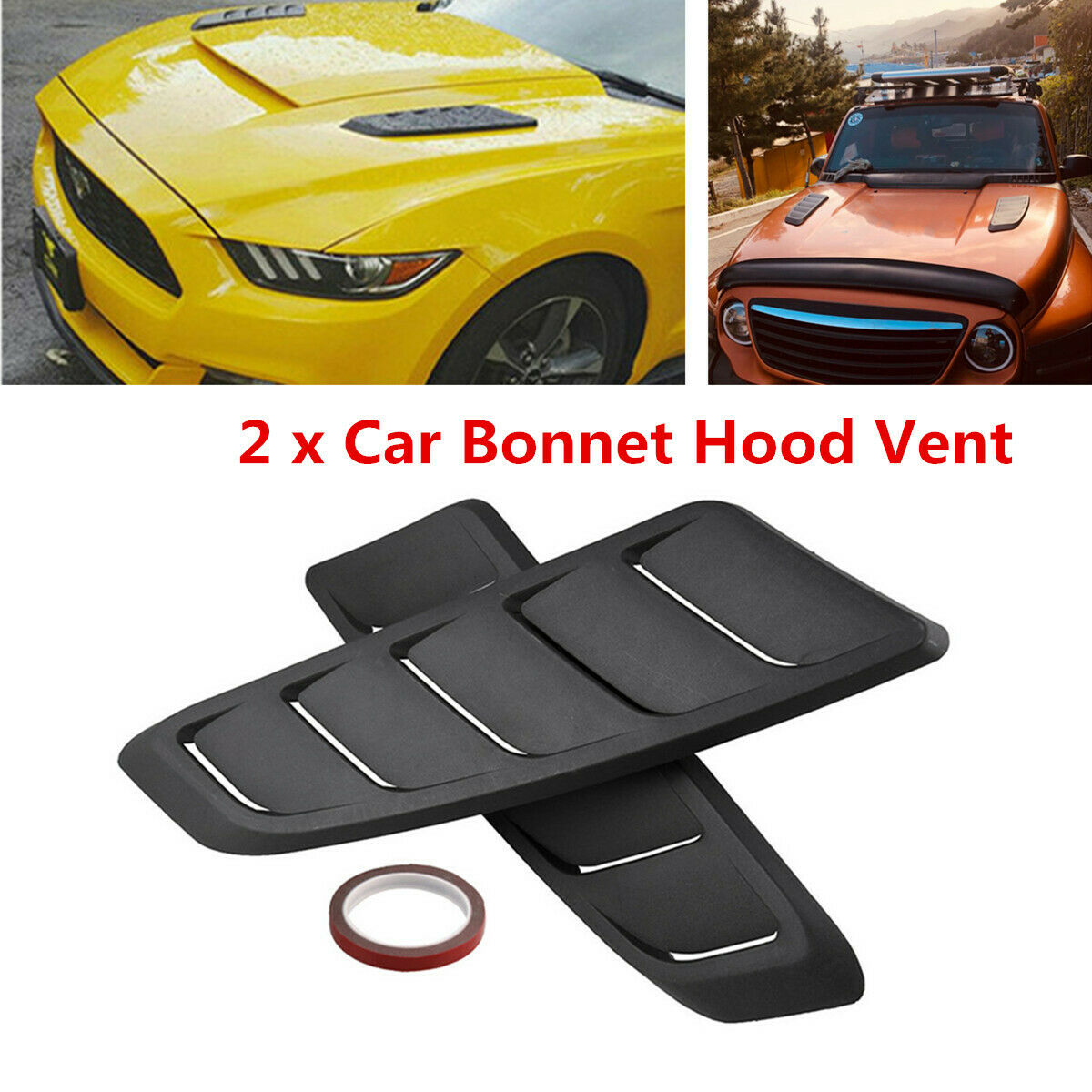 2Pcs ABS Plastic Car Air Flow Intake Scoop Bonnet Vent Hood Cover Acce –  PartLimit