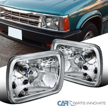 7"X6" H6052 Sealed Beam Replacement Chrome Clear Cut Headlights w/ H4 Bulbs Pair