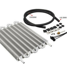 8-Row Aluminum Oil Cooler Cool Down Engine Transmission Radiator Accessories Kit