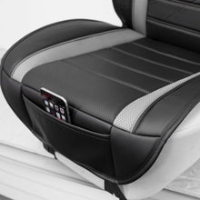 Leatherette Cushion Pad Seat Covers Full Set For Auto Car SUV Van Gray Black