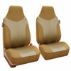 Universal Highback Seat Covers Full Set For Auto SUV Car 2 Tone Beige