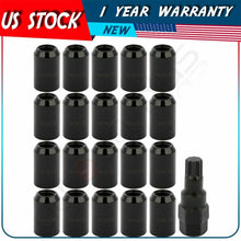 20 Piece Locking Lugs With 1 Key 12x1.25 Black For 2014-2019 For Infiniti Q60
