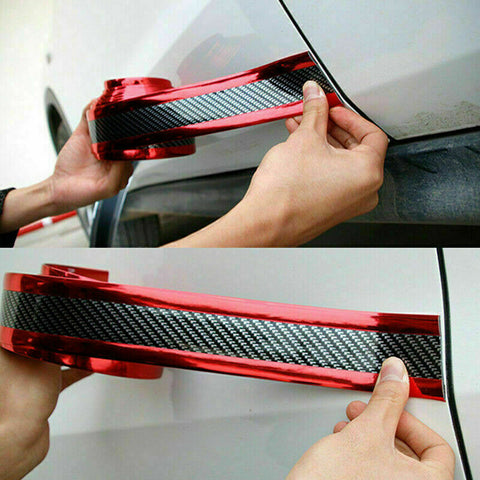 Car Carbon Fiber Sticker Vinyl Door Sill Scuff Plate Protector Parts Accessories