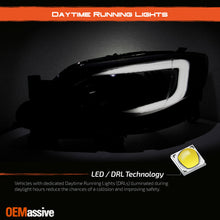 Fit 2008-2014 Impreza WRX LED DRL SWITCHBACK Black Smoke Projector Headlights